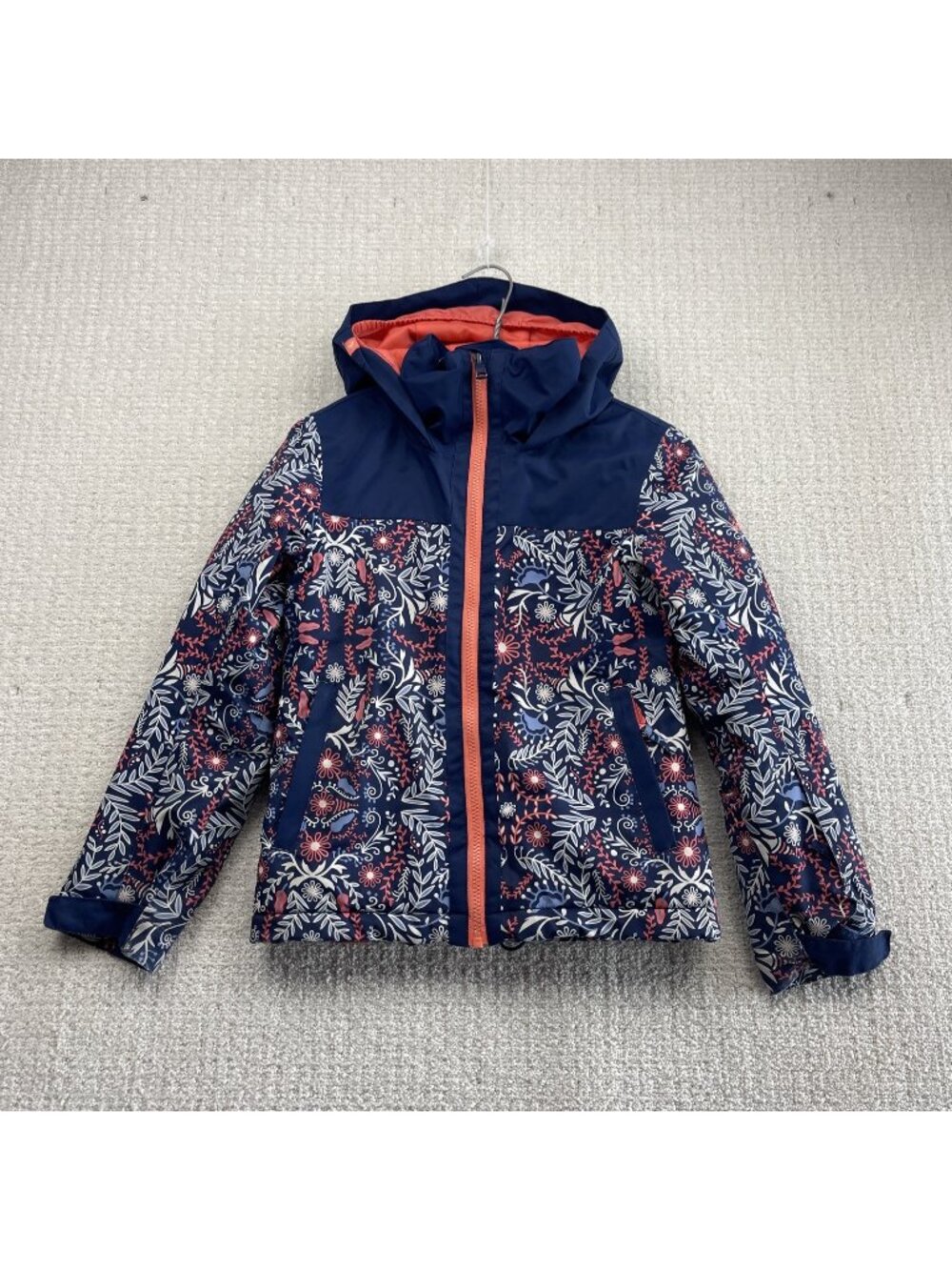 Y2K Roxy Youth Snowboard Hooded Jacket Sz 8 / S XL Dry flight 10K Floral AOP